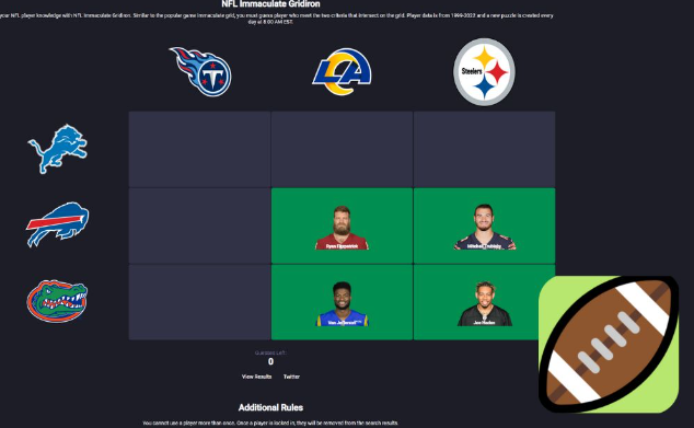 NFL Immaculate Gridiron - Play NFL Immaculate Gridiron On Wordle Unlimited